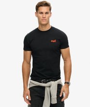 Load image into Gallery viewer, Superdry Essential Logo Tee BLACK/HAZARD ORANGE
