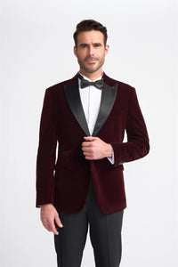 House of Cavani - Rosa Velvet Blazer - Wine - AVAILABLE IN STORE ONLY