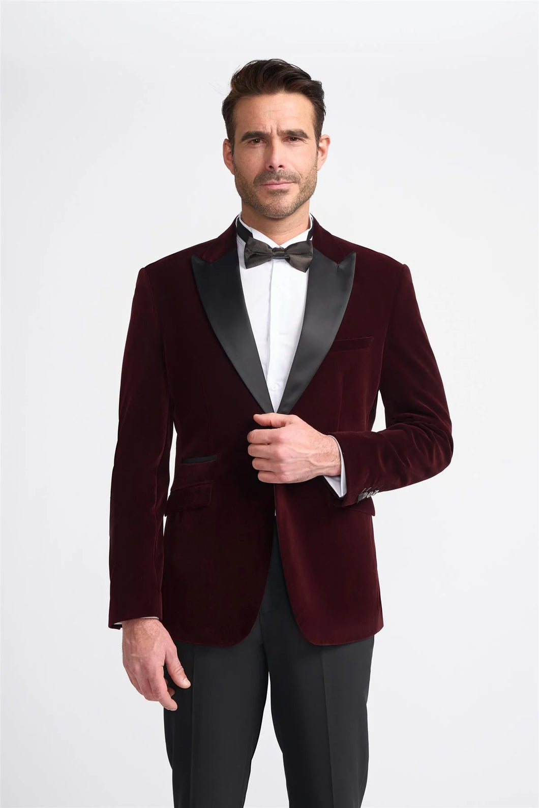 House of Cavani - Rosa Velvet Blazer - Wine - AVAILABLE IN STORE ONLY