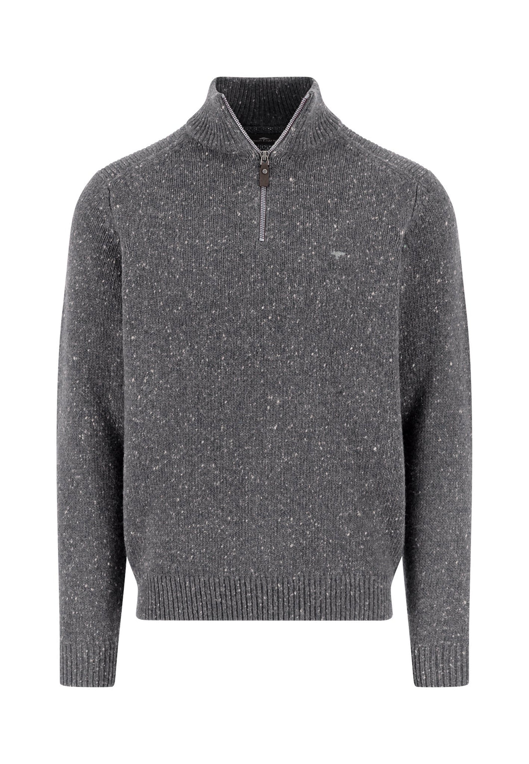 Fynch Hatton - Troyer Wool Blend 1/4 Zip - STEEL