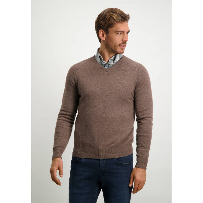 STATE OF ART V Neck Jumper Camel