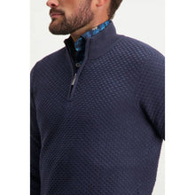Load image into Gallery viewer, STATE OF ART Knitwear Pullover Half Zip Navy Blue
