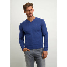 Load image into Gallery viewer, STATE OF ART V Neck Jumper Blue
